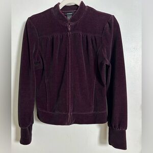 Express Deep Purple Velvet Jacket | Size S | Zip-Up